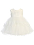 Baby Girls Multi Color Illusion Neckline Lace Peplum Flower Girl Dress 6-24M - SophiasStyle.com